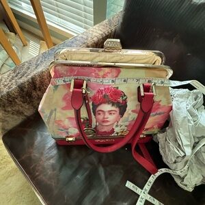 New Frida Kahlo Satchel with bottom compartment.